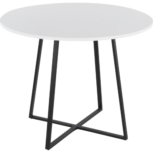 Cosmo Canary Dining Table in Black Metal & White MDF